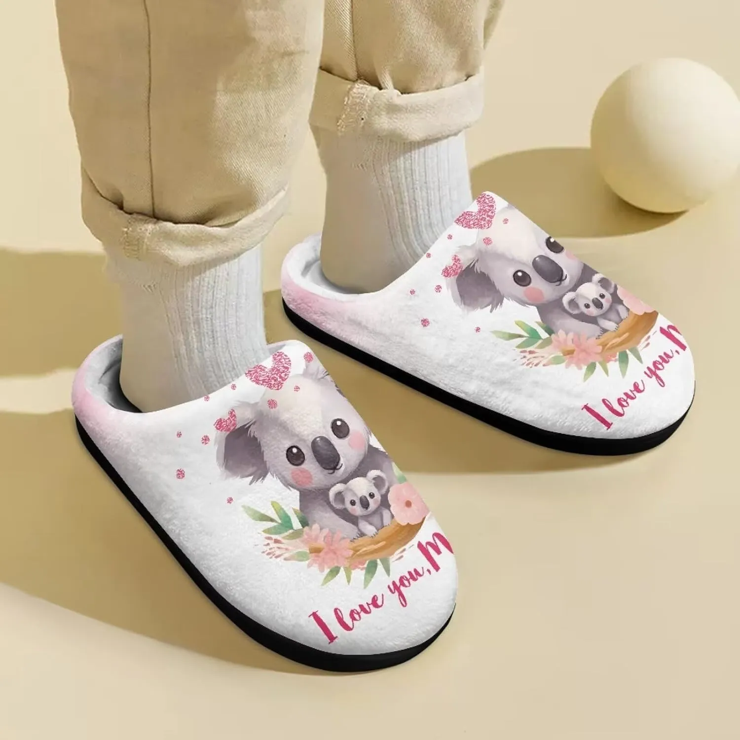 Animal Children's Plush Slippers Little Kids Comfy House Slippers Warm Winter Flannel Fuzzy Slippers Cute Indoor Shoes Non-Slip Slippers Size9-14.5