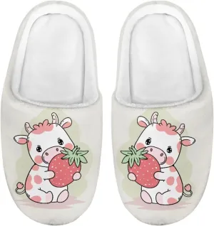 Animal Children's Plush Slippers Slip on Little kids Furry Non-Slip Warm Comfy Fluffy Lightweight Soft Indoor Washable House Slippers Size9-14.5