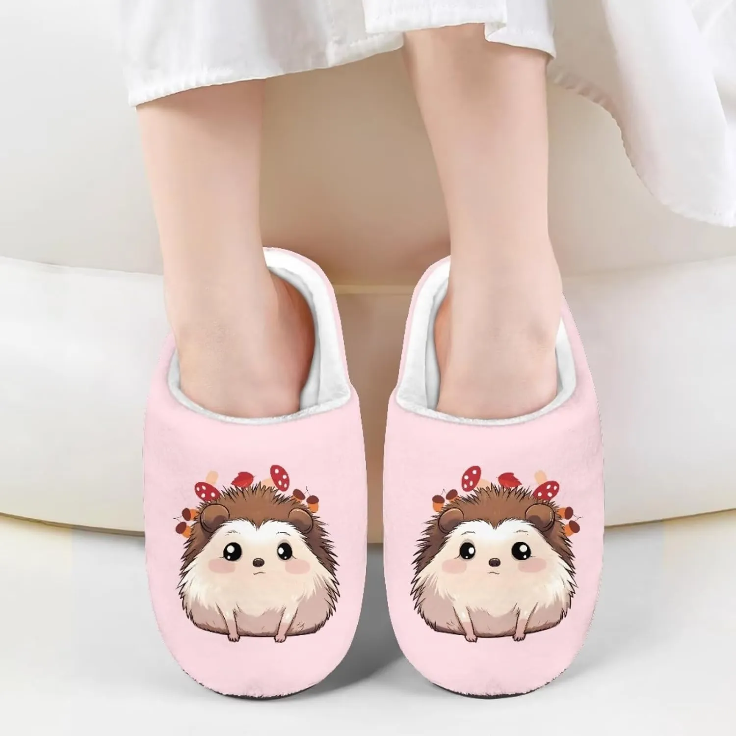 Animals Slip On Plush Slippers for Little Kids Boys Girls Lightweight Fuzzy Warm Winter Slippers Soft Flannel Indoor Outdoor Washable House Shoes Size 9-15