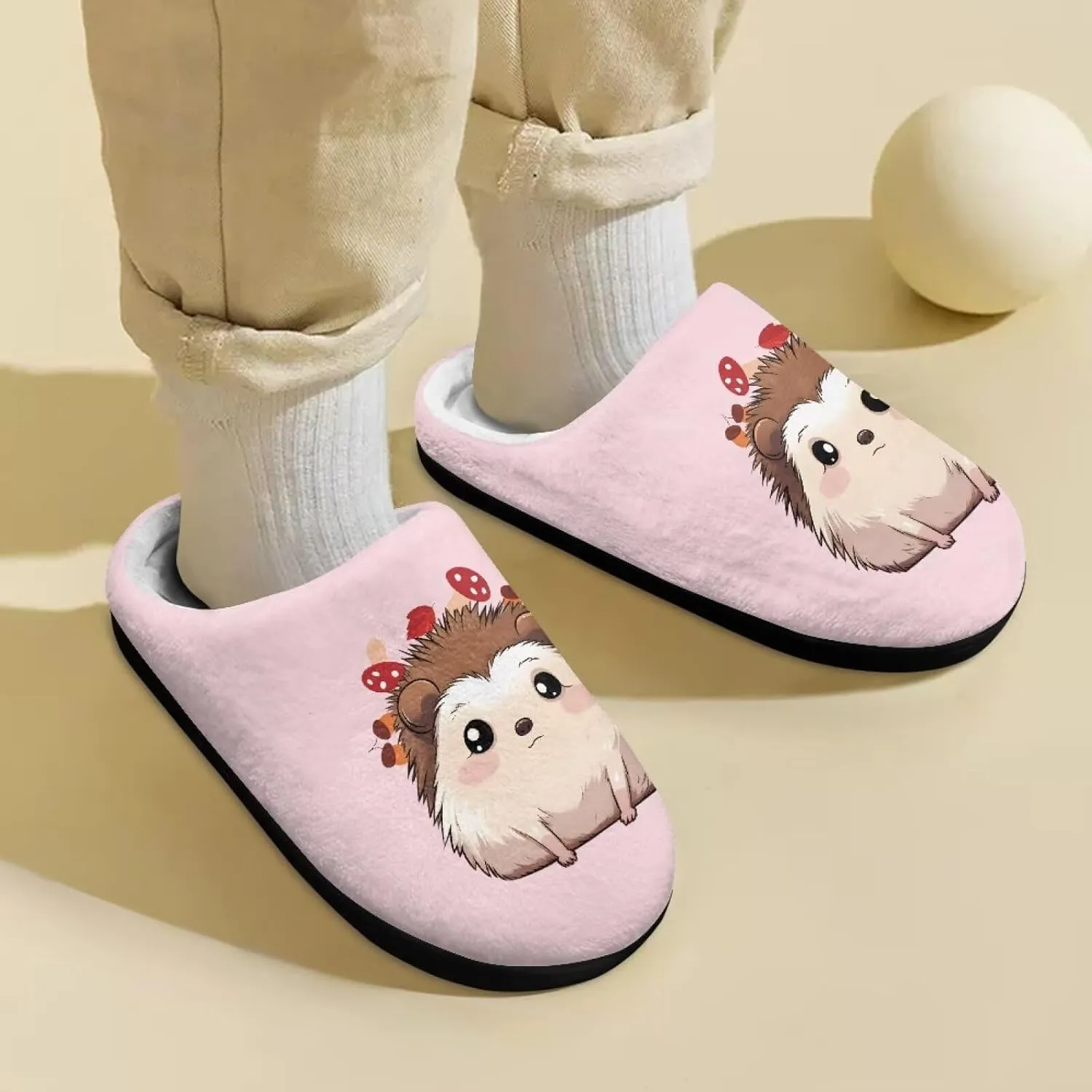 Animals Slip On Plush Slippers for Little Kids Boys Girls Lightweight Fuzzy Warm Winter Slippers Soft Flannel Indoor Outdoor Washable House Shoes Size 9-15