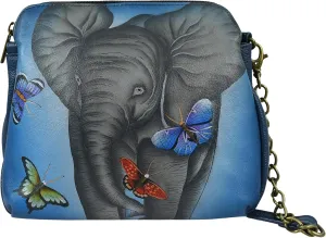 Anna by Anuschka Women's Hand-Painted Leather Medium Multi-Compartment Bag