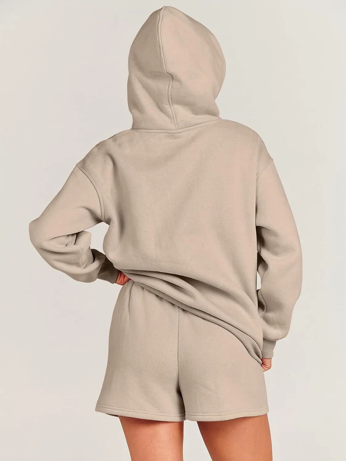 ANRABESS Women 2 Piece Outfit Oversized Hoodie Sweatshirt Shorts Lounge Sweat Set Sweatsuit Tracksuit 2025 Trendy Y2K Clothes
