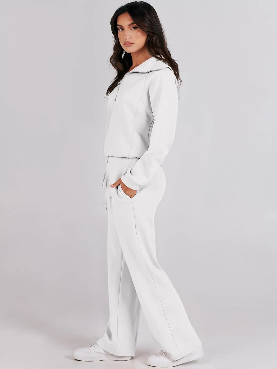 ANRABESS Women 2 Piece Outfits Sweatsuit Oversized Sweatshirt Sweatpants Tracksuit Sweat Lounge Matching Set 2025 Fall Trendy