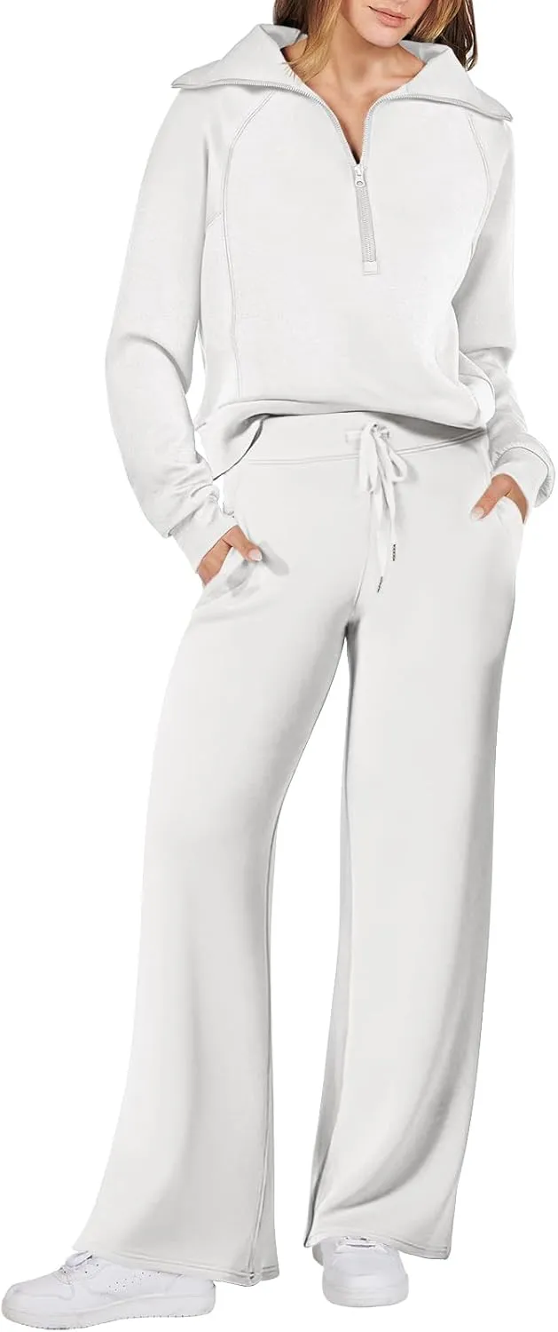 ANRABESS Women 2 Piece Outfits Sweatsuit Oversized Sweatshirt Sweatpants Tracksuit Sweat Lounge Matching Set 2025 Fall Trendy
