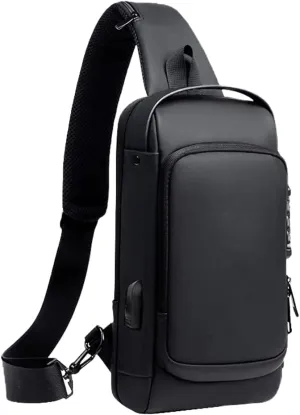 Anti-Theft Unisex Crossbody Sling Bag, Large Capacity Waterproof Travel Crossbody Bags, Pu Leather Shoulder Sling Bags