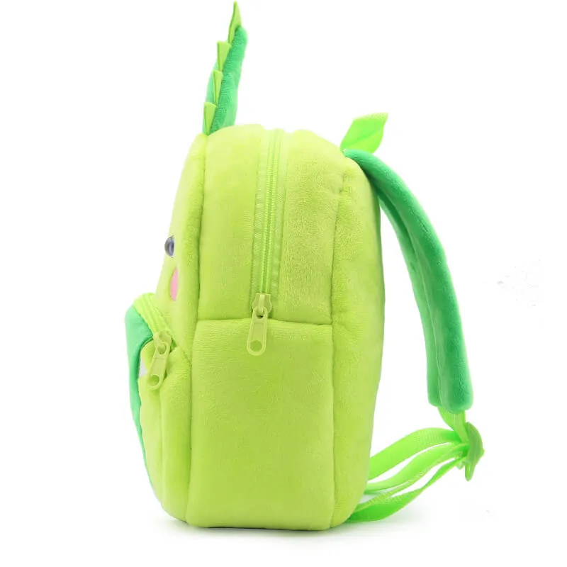 Anykidz 3D Green Crocodile  Kids School Backpack Cute Cartoon Animal Style Children Toddler Plush Bag Perfect Accessories For Boys and Girls