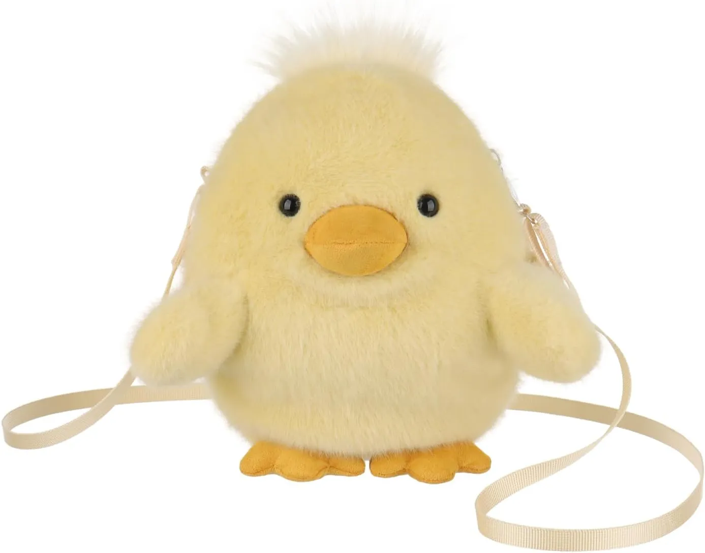 Apricot Lamb Duck Animal Shoulder Bag Crossbody Plush Purse for Adults and Teen Girls Boys, Stuffed Animal Shoulder Bag, Kids and Adults Fashion Handbags, 8.7 Inches
