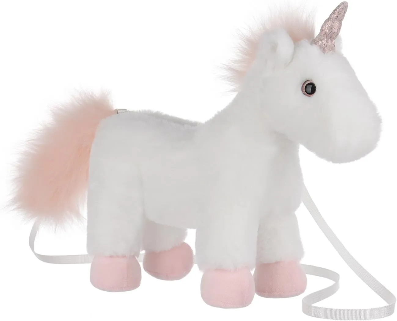 Apricot Lamb Pink Unicorn Animal Shoulder Bag Crossbody Plush Purse for Adults and Teen Girls Boys, Stuffed Animal Shoulder Bag, Kids and Adults Fashion Handbags, 11.9 Inches
