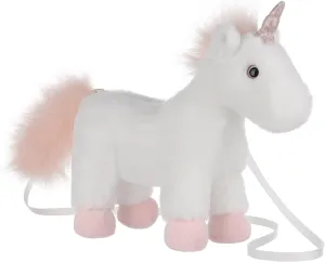Apricot Lamb Pink Unicorn Animal Shoulder Bag Crossbody Plush Purse for Adults and Teen Girls Boys, Stuffed Animal Shoulder Bag, Kids and Adults Fashion Handbags, 11.9 Inches