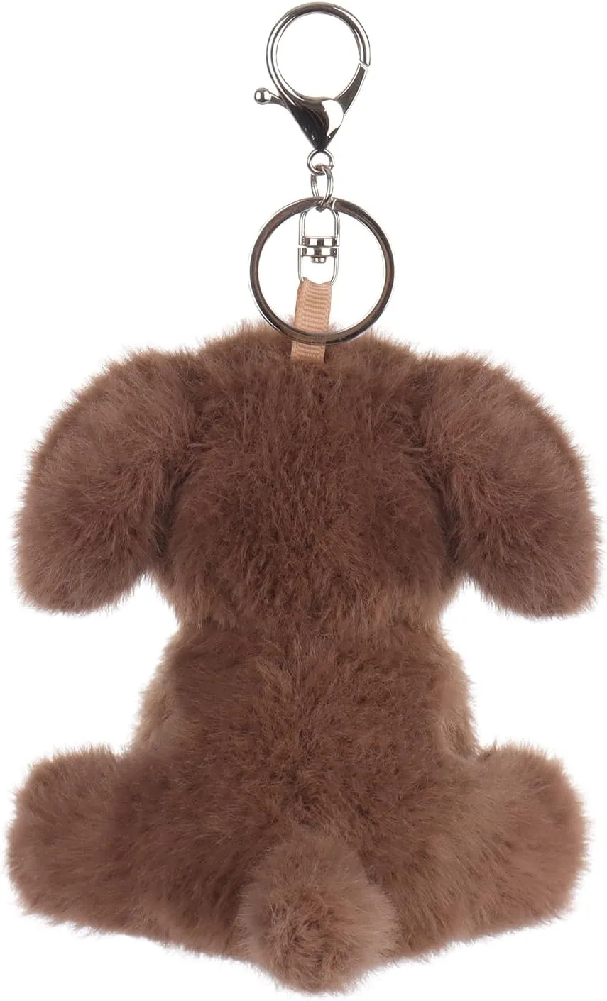 Apricot Lamb Plush Labrador Dog Puppy Stuffed Animal Soft Keychain for Kids Bag, Purse, Backpack, Handbag (4.7 Inches)
