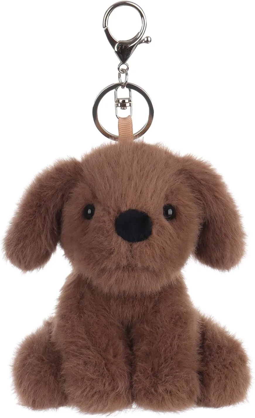 Apricot Lamb Plush Labrador Dog Puppy Stuffed Animal Soft Keychain for Kids Bag, Purse, Backpack, Handbag (4.7 Inches)