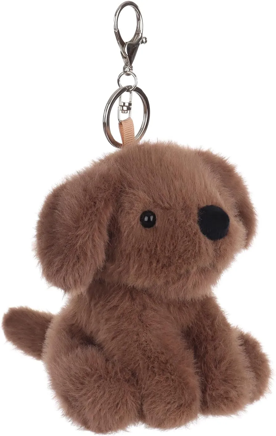 Apricot Lamb Plush Labrador Dog Puppy Stuffed Animal Soft Keychain for Kids Bag, Purse, Backpack, Handbag (4.7 Inches)
