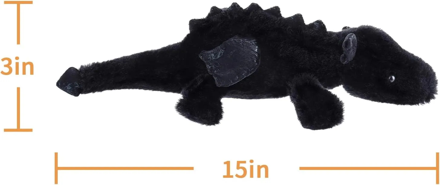 Apricot Lamb Toys Plush Black Lying Dragon Dinosaur Stuffed Animal Soft Cuddly Perfect for Child (Black Dragon,15 Inches)