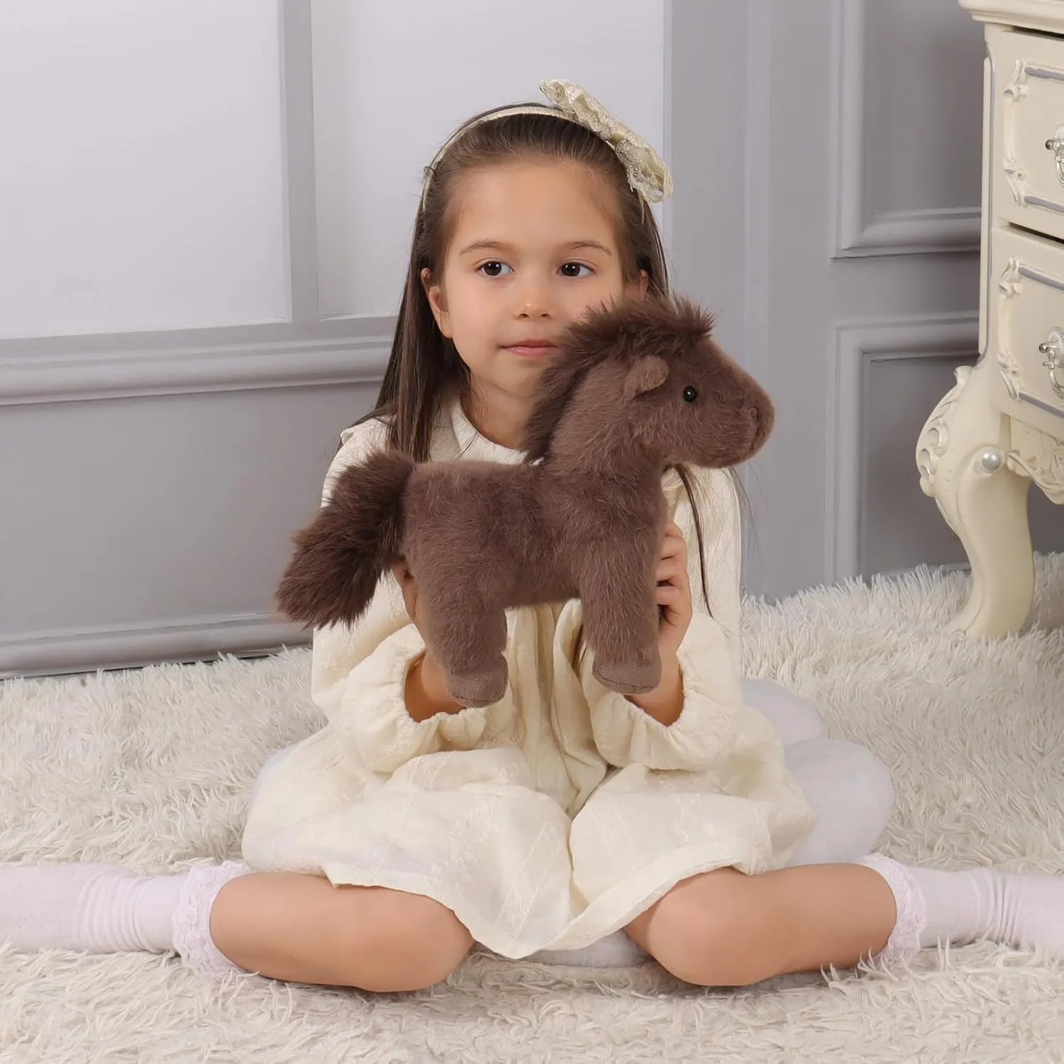 Apricot Lamb Toys Plush Brown Wild Pony Horse Stuffed Animal Soft Cuddly Perfect for Kids