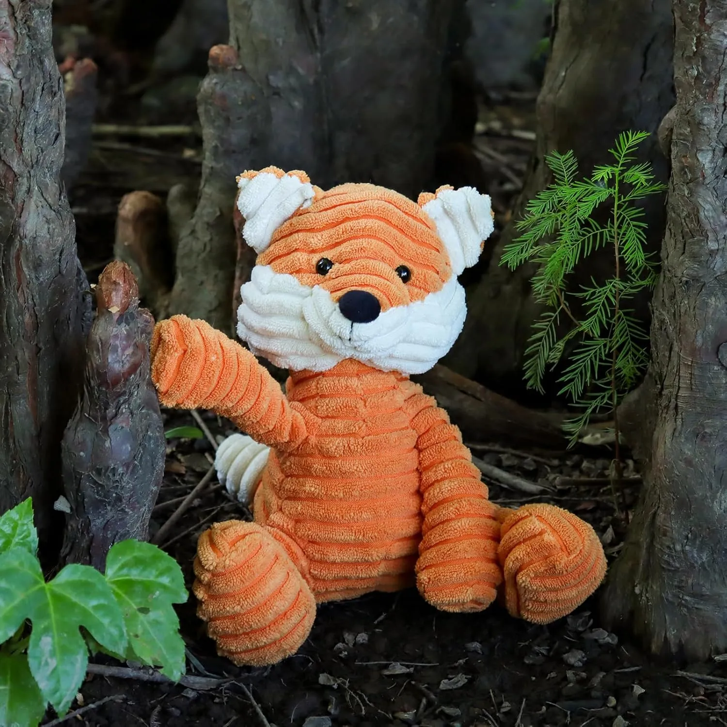 Apricot Lamb Toys Plush Corduroy Fox Stuffed Animal Soft Cuddly Perfect for Child (Corduroy Fox,8.5 Inches)