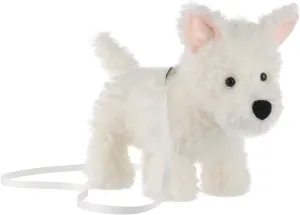 Apricot Lamb West Highland Dog Shaped Crossbody Plush Purse for Toddlers and Teen Girls, Stuffed Animal Shoulder Bag, Kids Fashion Handbags, 12.3 Inches