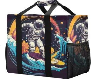 Astronaut Floating Foldable Travel Duffel Bag for Men Women Waterproof Weekender Overnight Carry On Tote Bag with Comfortable Handle Hospital Bag for Airplane Sport Hospital Business Trips