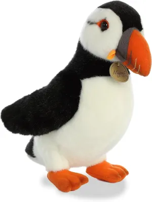 Aurora® Realistic Miyoni® Puffin Stuffed Animal - Lifelike Detail - Cherished Companionship - Black 10.5 Inches