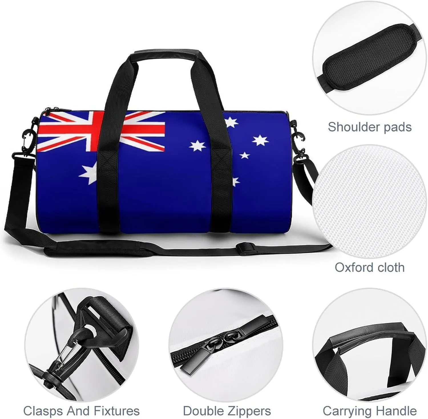 Australia Flag Gym Duffel Bag with Wet Pocket for Men Women Sports Overnight Tote