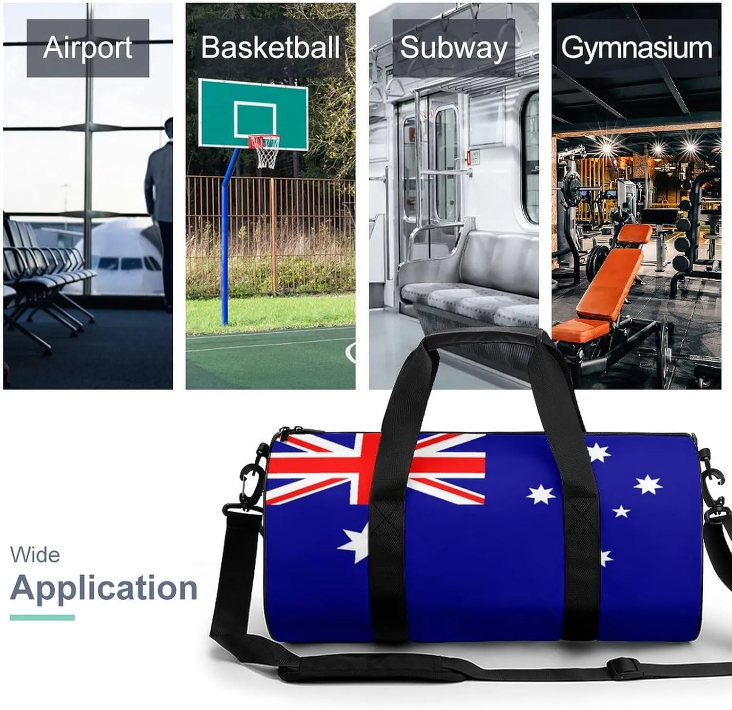 Australia Flag Gym Duffel Bag with Wet Pocket for Men Women Sports Overnight Tote