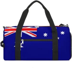 Australia Flag Gym Duffel for Boys Girls with Shoe Compartment Travel Weekender