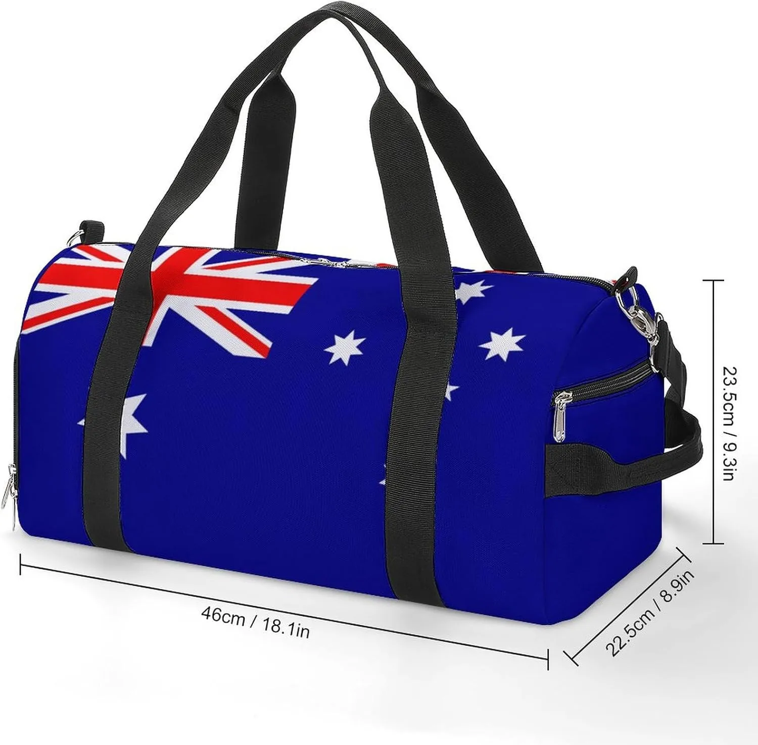 Australia Flag Gym Duffel for Boys Girls with Shoe Compartment Travel Weekender