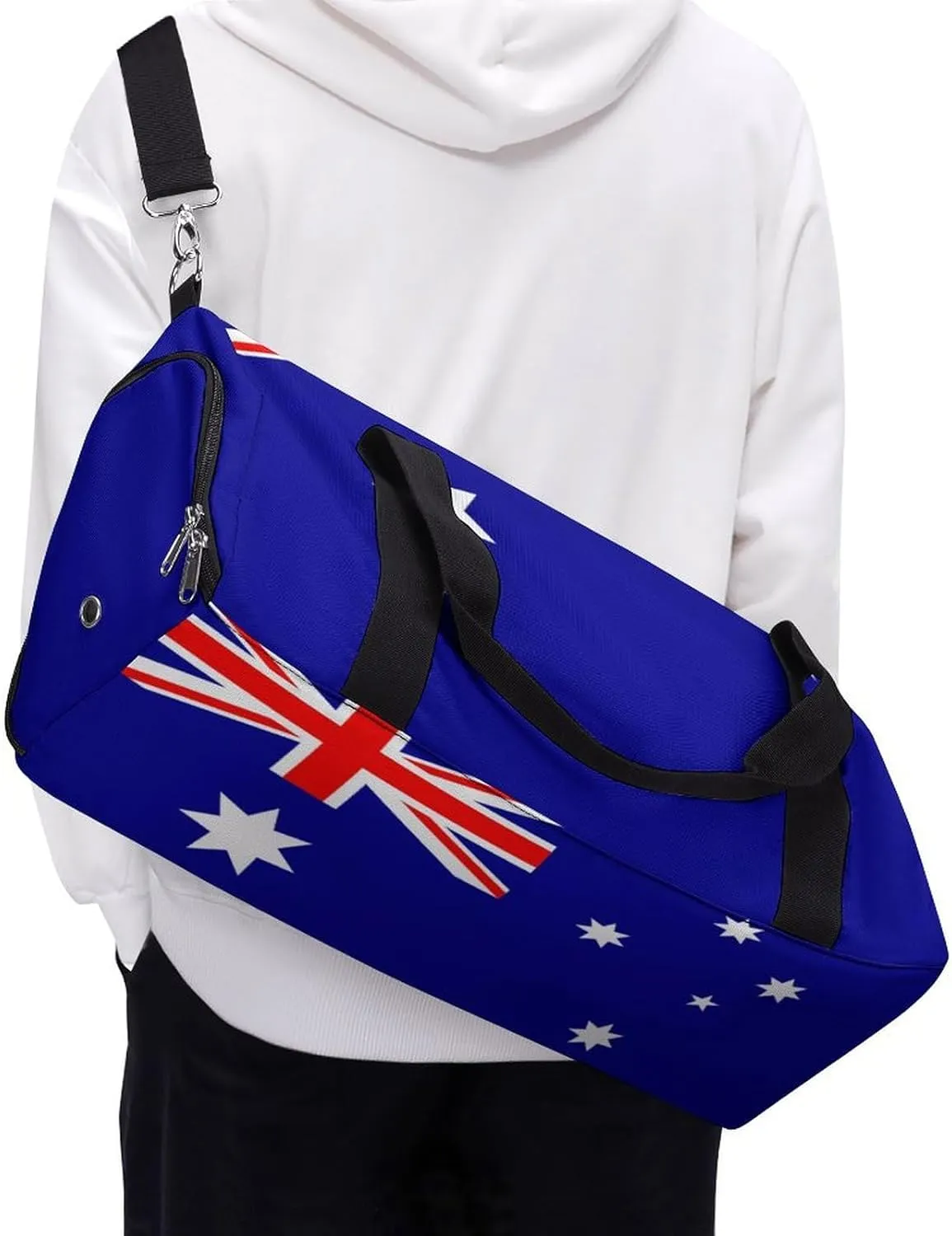 Australia Flag Gym Duffel for Boys Girls with Shoe Compartment Travel Weekender