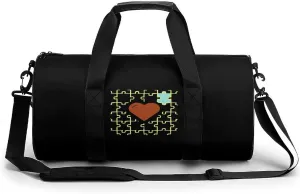 Autism Awareness Cylindrical Gym Duffle Bag Foldable Weekender Bags Lightweight Travel Handbag, style, 202405096