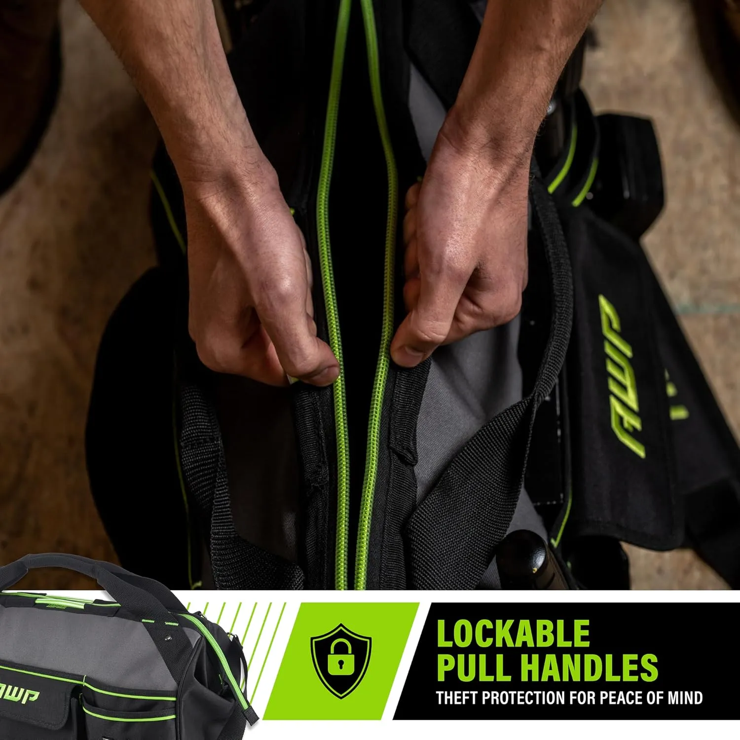 AWP Tool Bags, Premium Tool Bag, Black, Durable Tool Tote, for Professionals and Contractors