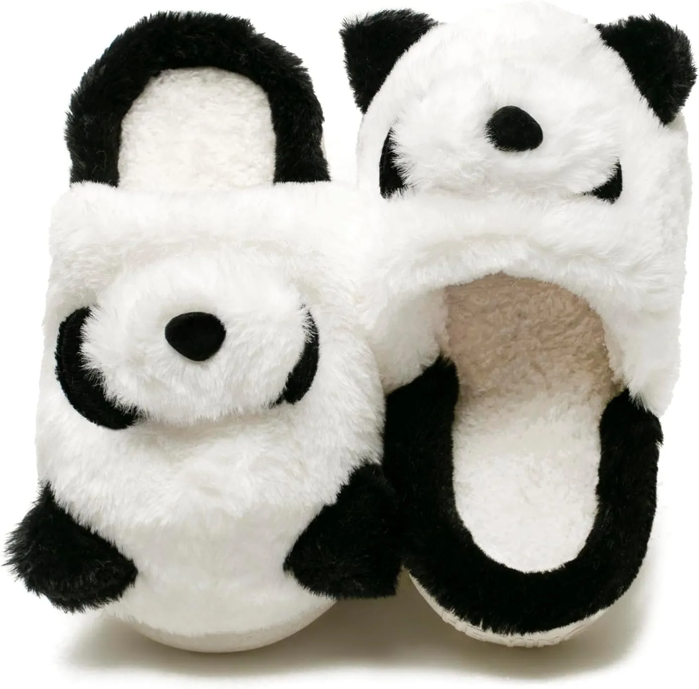 Axcone Toddler Boys Girls Animal Panda Slippers Kid's Indoor Home Slippers for Winter Warmth Slippers Cartoon Soft Plush Slippers（Toddler/Little Kids/Big Kids）