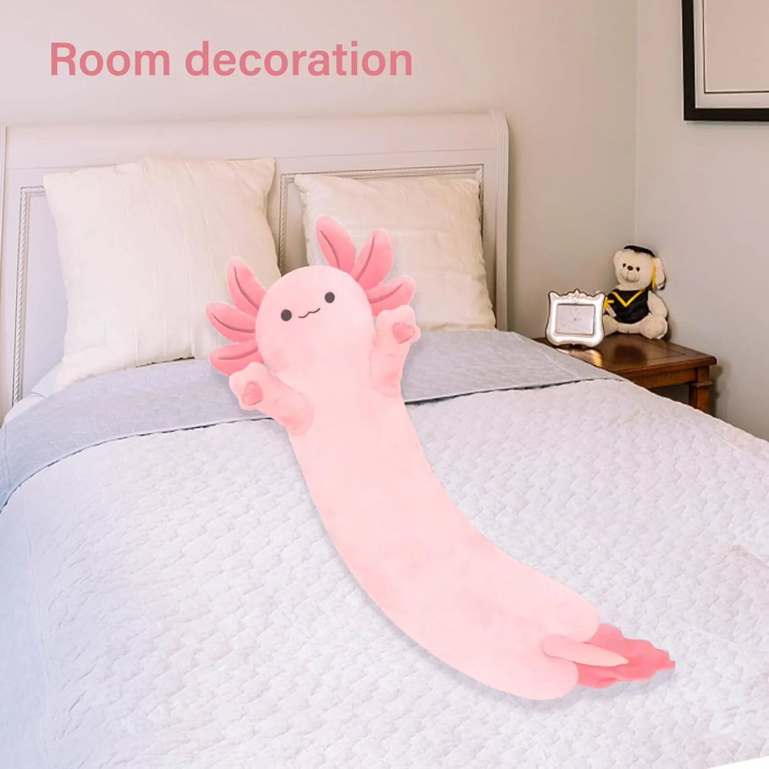 Axolotl Plush,Long Axolotls Plush Toys Pillow,43.3 Inch Cute Axolotl Stuffed Animal,Axolotls Plush Toy Gift for Girls Boys