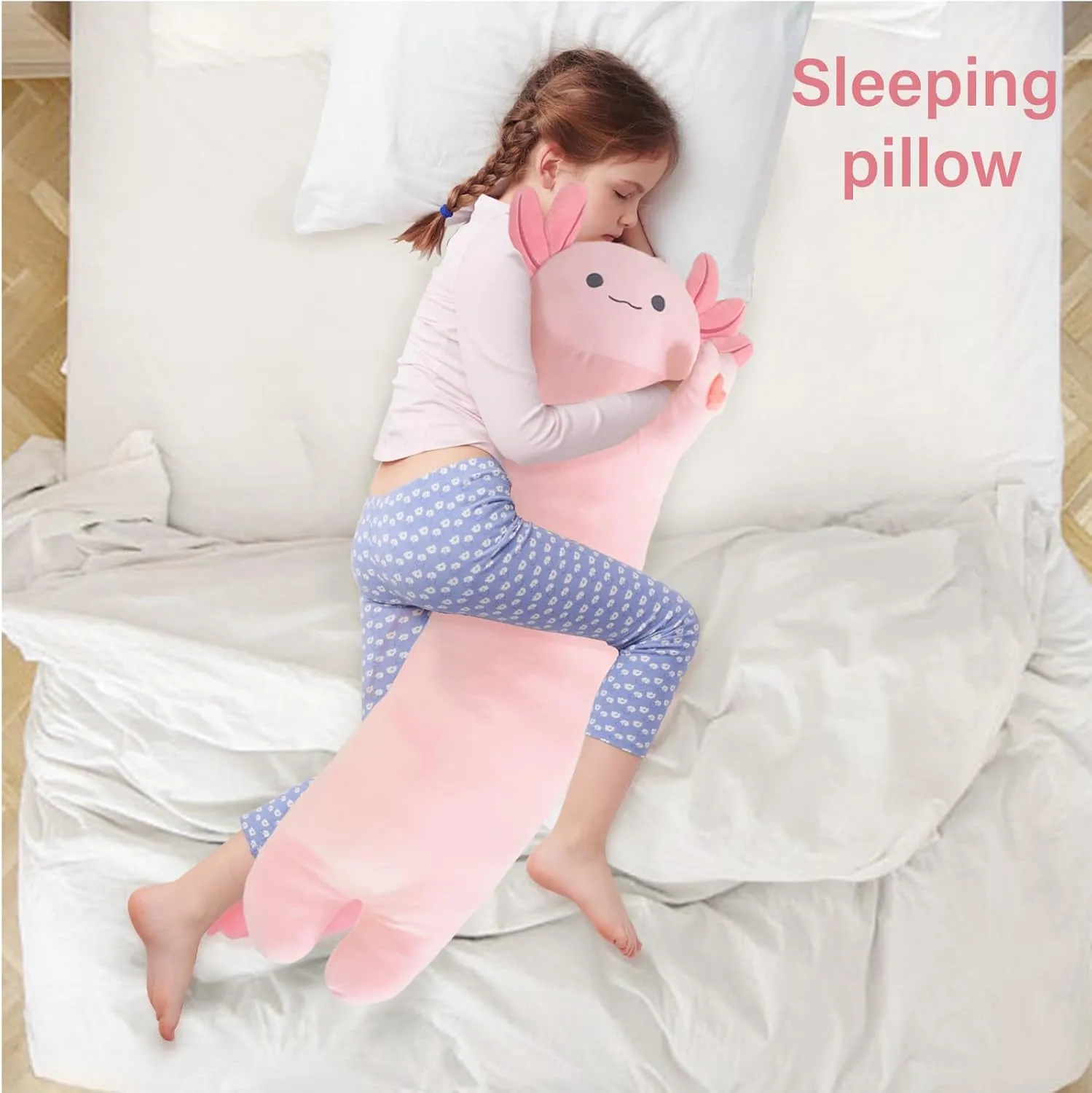 Axolotl Plush,Long Axolotls Plush Toys Pillow,43.3 Inch Cute Axolotl Stuffed Animal,Axolotls Plush Toy Gift for Girls Boys