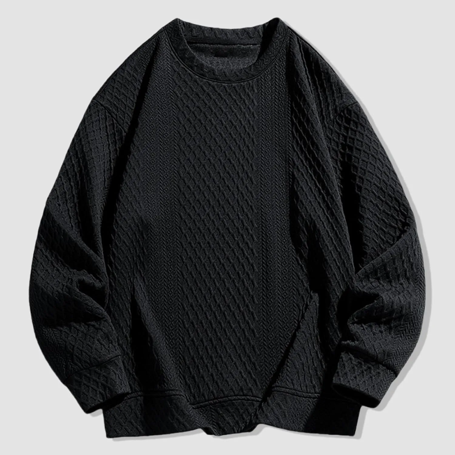 Aymnlox Oversize Sweatshirts for Men Basic Solid Color Long Sleeve Cotton Sweatshirt Loose Oversize Crewneck Pullover 2024