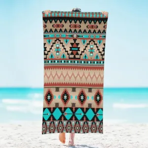 Aztec Pictures Beach Towel Quick Dry Super Absorbent Microfiber Polyester Lightweight Sandproof Towel for Pool Yoga Travel 31x61 Inch