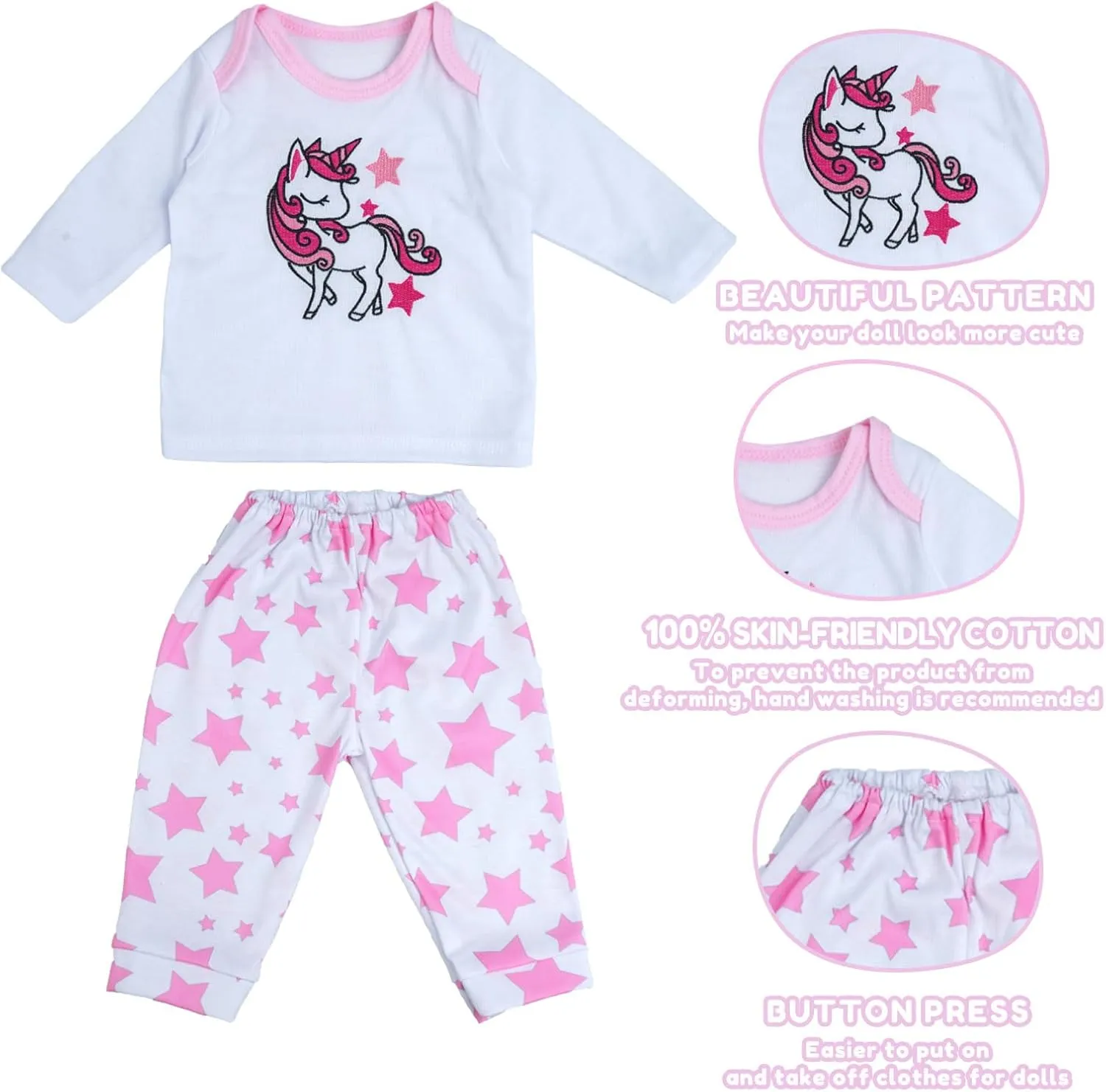 BABESIDE 8 PCS Reborn Baby Doll Clothes Set with Bassinet for 17-22 Inch Dolls Babys Doll Clothes Outfit Accessories fit Newborn Baby Doll Girl Boys, Pink