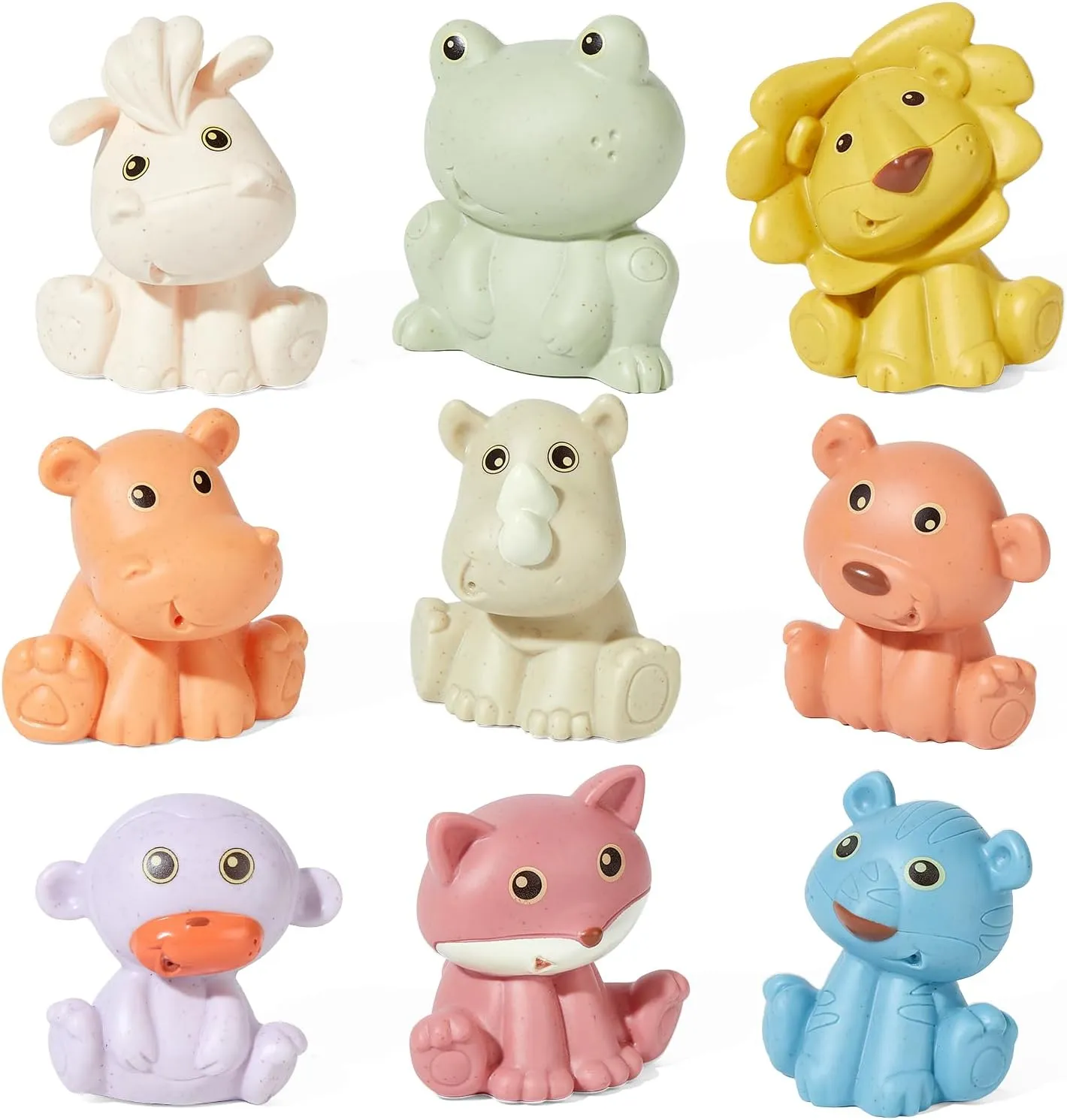 Baby Bath Toys for Babies 6-12 Months 9 Pack No Hole Wildlife Animal Mold Free Bathtub Toys Safe and Non Toxic Water Play Kids Preschool Education Toy Learning Skills for Bathroom