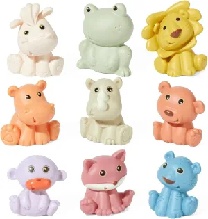 Baby Bath Toys for Babies 6-12 Months 9 Pack No Hole Wildlife Animal Mold Free Bathtub Toys Safe and Non Toxic Water Play Kids Preschool Education Toy Learning Skills for Bathroom