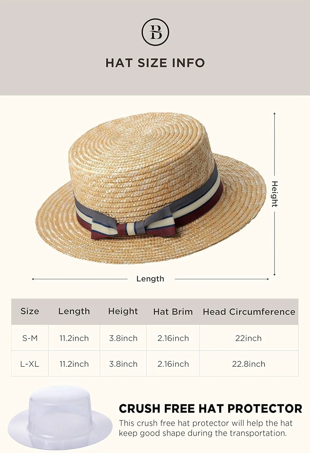 BABYOND Mens Brim Boater Hat Gatsby Straw Panama Hat Fedora Summer Beach Sun Hat 20s Costume Accessories