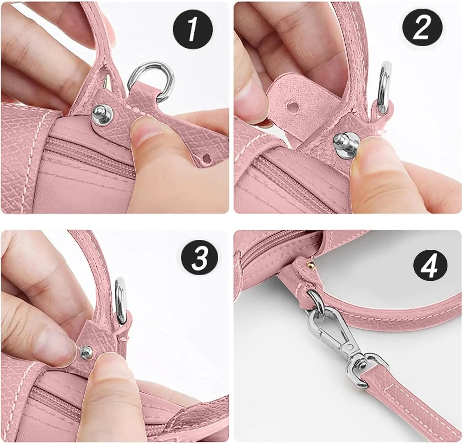 Bag Leather Strap Replacement Crossbody Shoulder Straps for Longchamp Le Pliage Mini Pouch