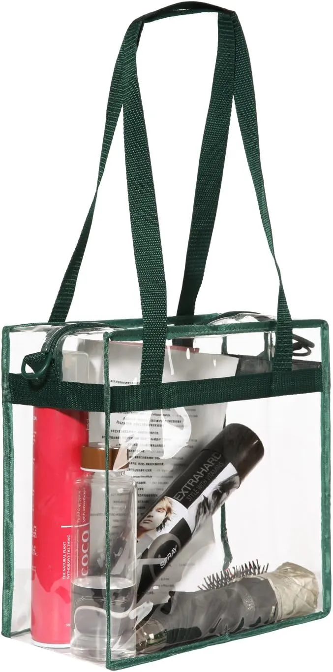 BAGAIL Clear Bags Stadium Approved Clear Tote Bag with Zipper Closure Crossbody Messenger Shoulder Bag with Adjustable Strap