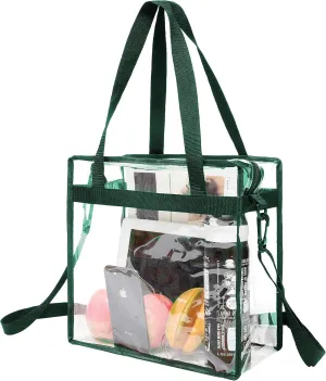BAGAIL Clear Bags Stadium Approved Clear Tote Bag with Zipper Closure Crossbody Messenger Shoulder Bag with Adjustable Strap