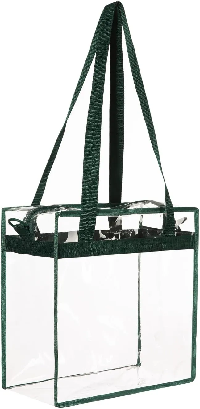 BAGAIL Clear Bags Stadium Approved Clear Tote Bag with Zipper Closure Crossbody Messenger Shoulder Bag with Adjustable Strap