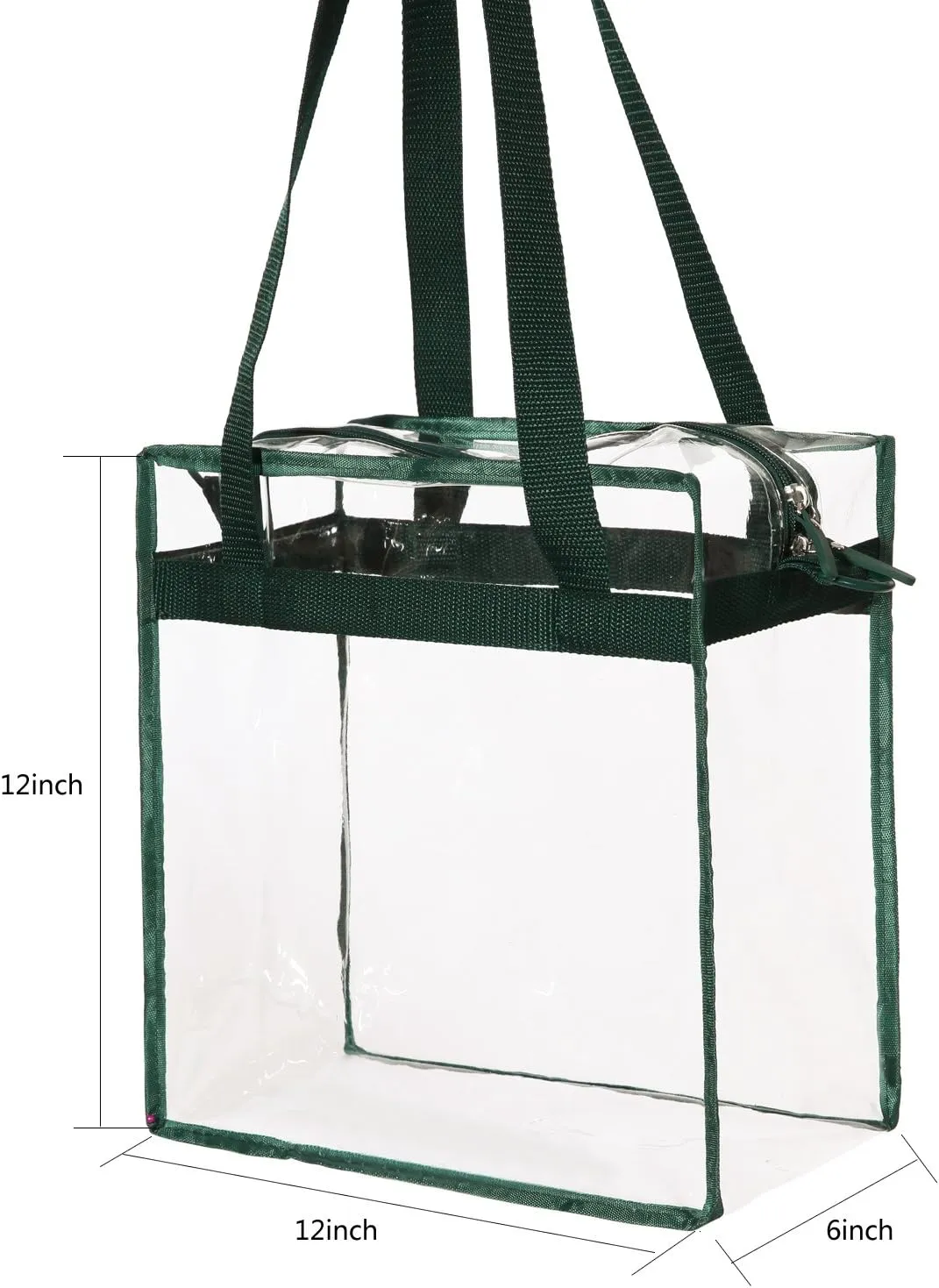 BAGAIL Clear Bags Stadium Approved Clear Tote Bag with Zipper Closure Crossbody Messenger Shoulder Bag with Adjustable Strap