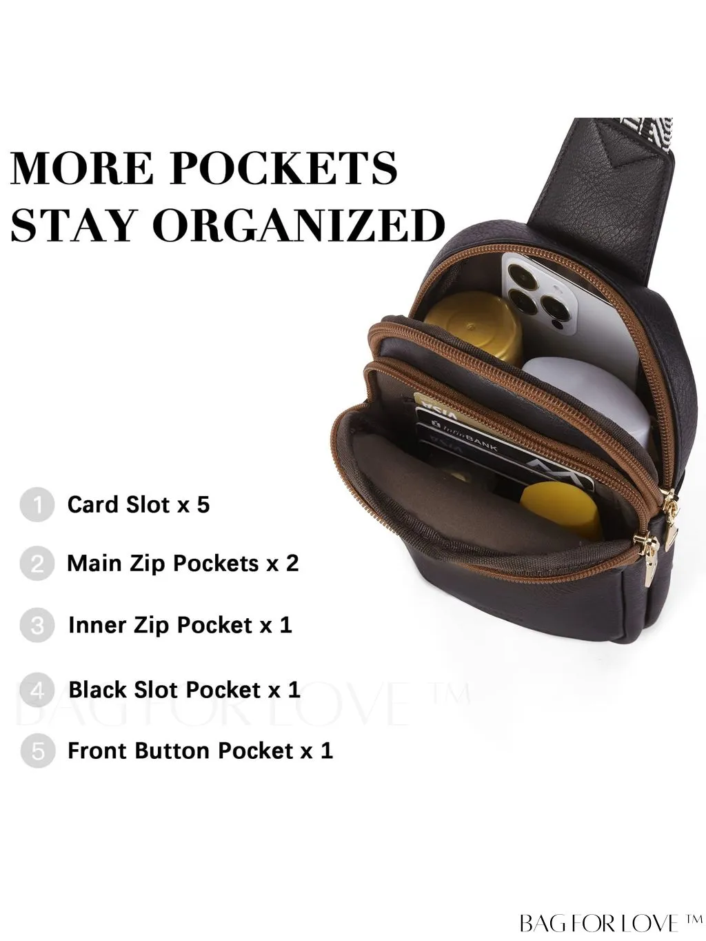 BagForLove - BOSTANTEN Womens Leather Crossbody Sling Bag - Stylish Travel Purse & Chest Bag