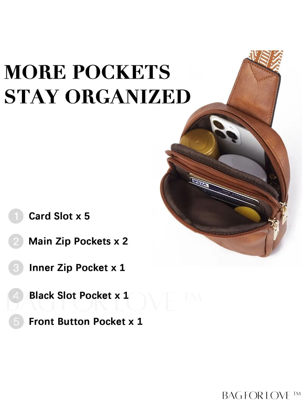 BagForLove - BOSTANTEN Womens Leather Crossbody Sling Bag - Stylish Travel Purse & Chest Bag