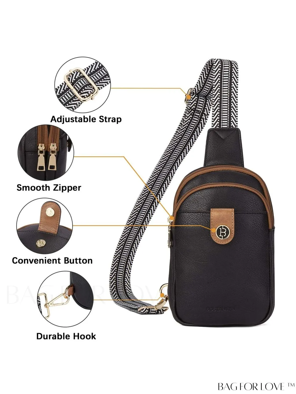 BagForLove - BOSTANTEN Womens Leather Crossbody Sling Bag - Stylish Travel Purse & Chest Bag