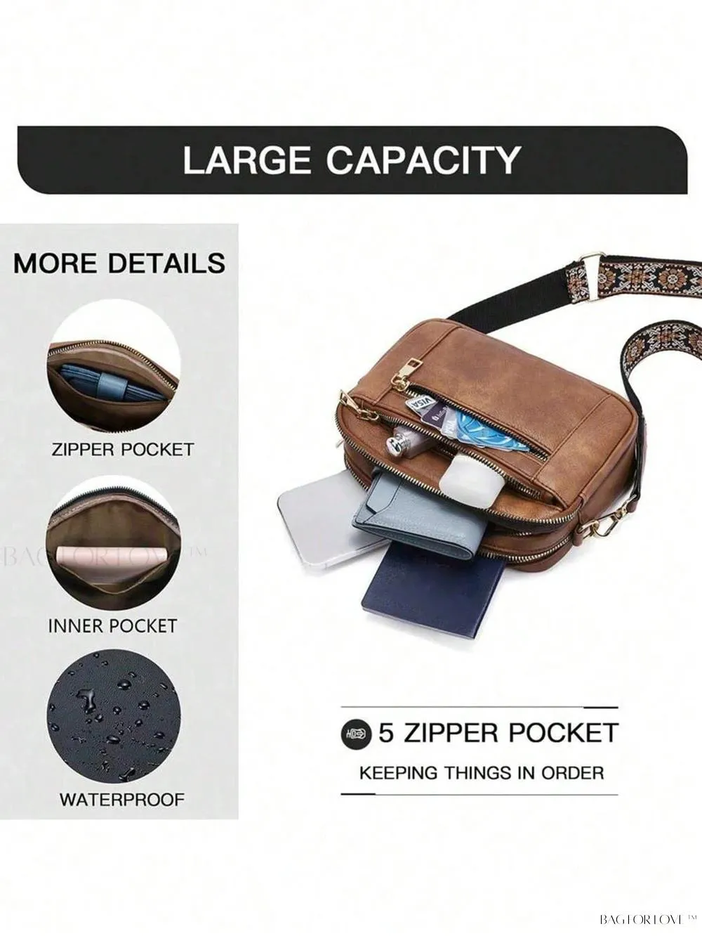 BagForLove - Fashionable Vegan Leather Small Square Crossbody Bags