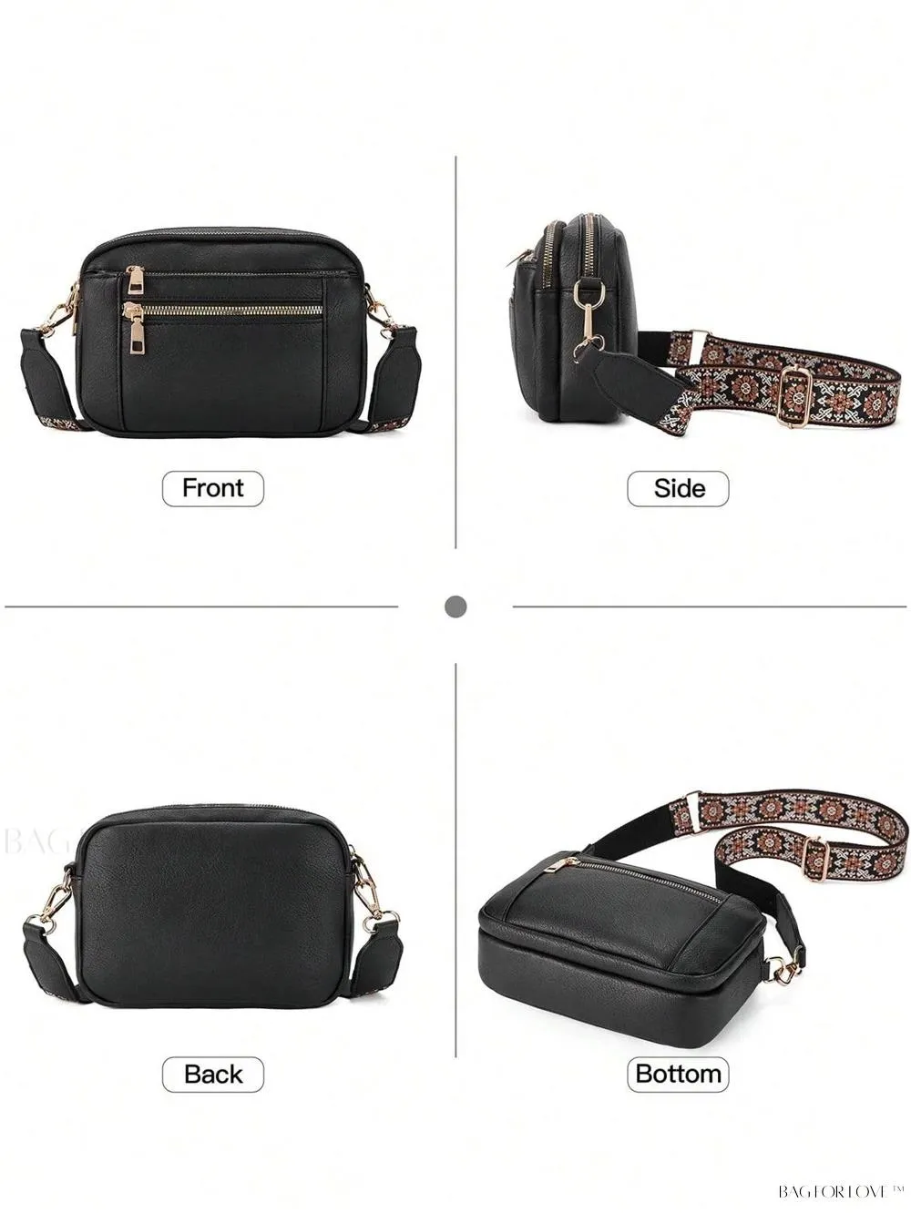 BagForLove - Fashionable Vegan Leather Small Square Crossbody Bags