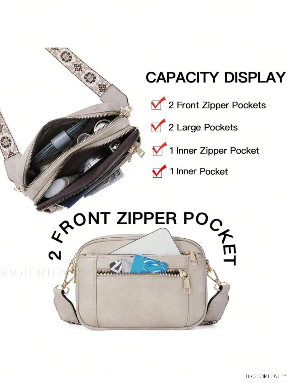 BagForLove - Fashionable Vegan Leather Small Square Crossbody Bags