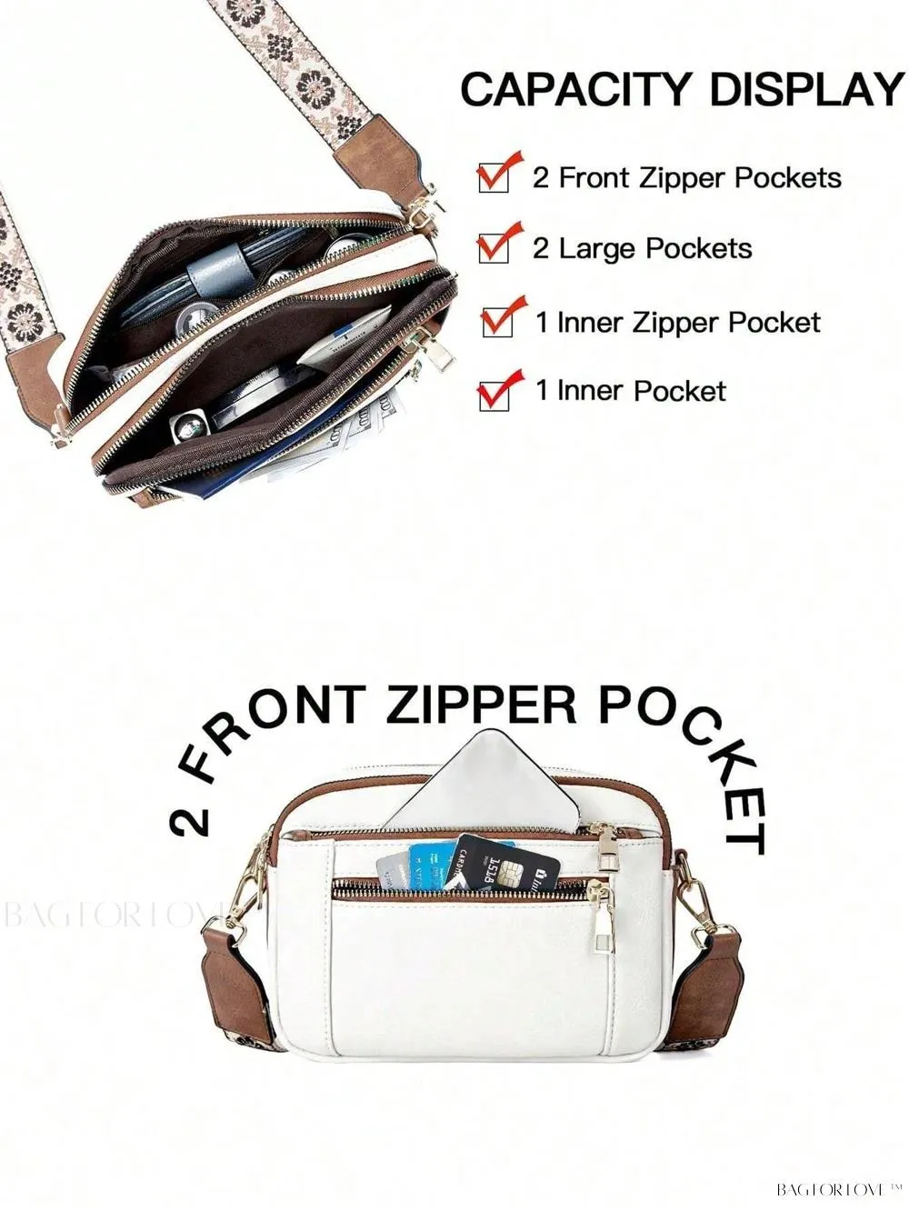 BagForLove - Fashionable Vegan Leather Small Square Crossbody Bags